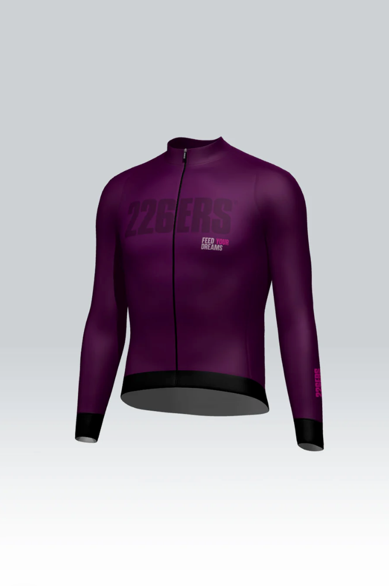 LONG SLEEVE CYCLING ZIP-THROUGH GOBIK JACKET - BURGANDY