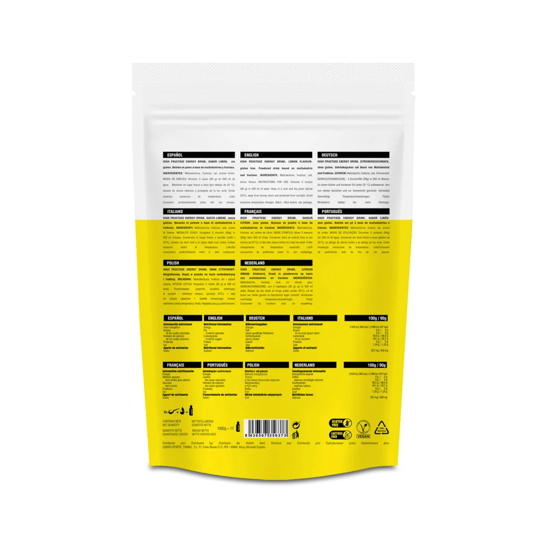 HIGH FRUCTOSE ENERGY DRINK 1kg lemon back