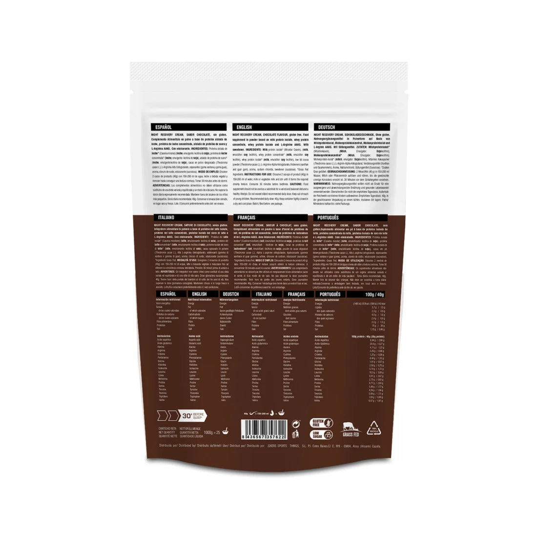 NIGHT RECOVERY CREAM 2.0  Chocolate 1000g 226ers back