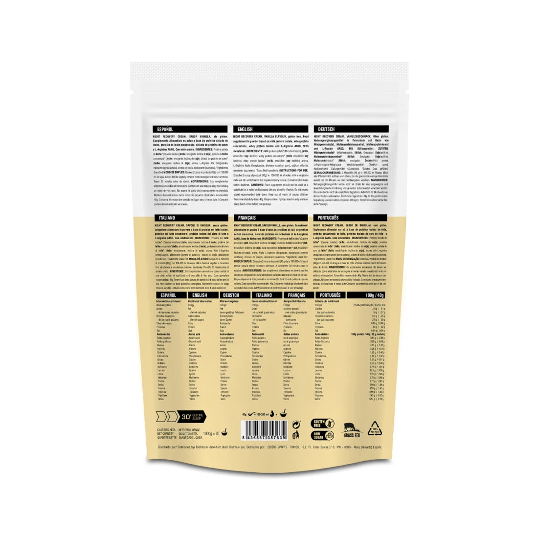 NIGHT RECOVERY CREAM 2.0  Vanilla - Cinnamon 1000g 226ers back