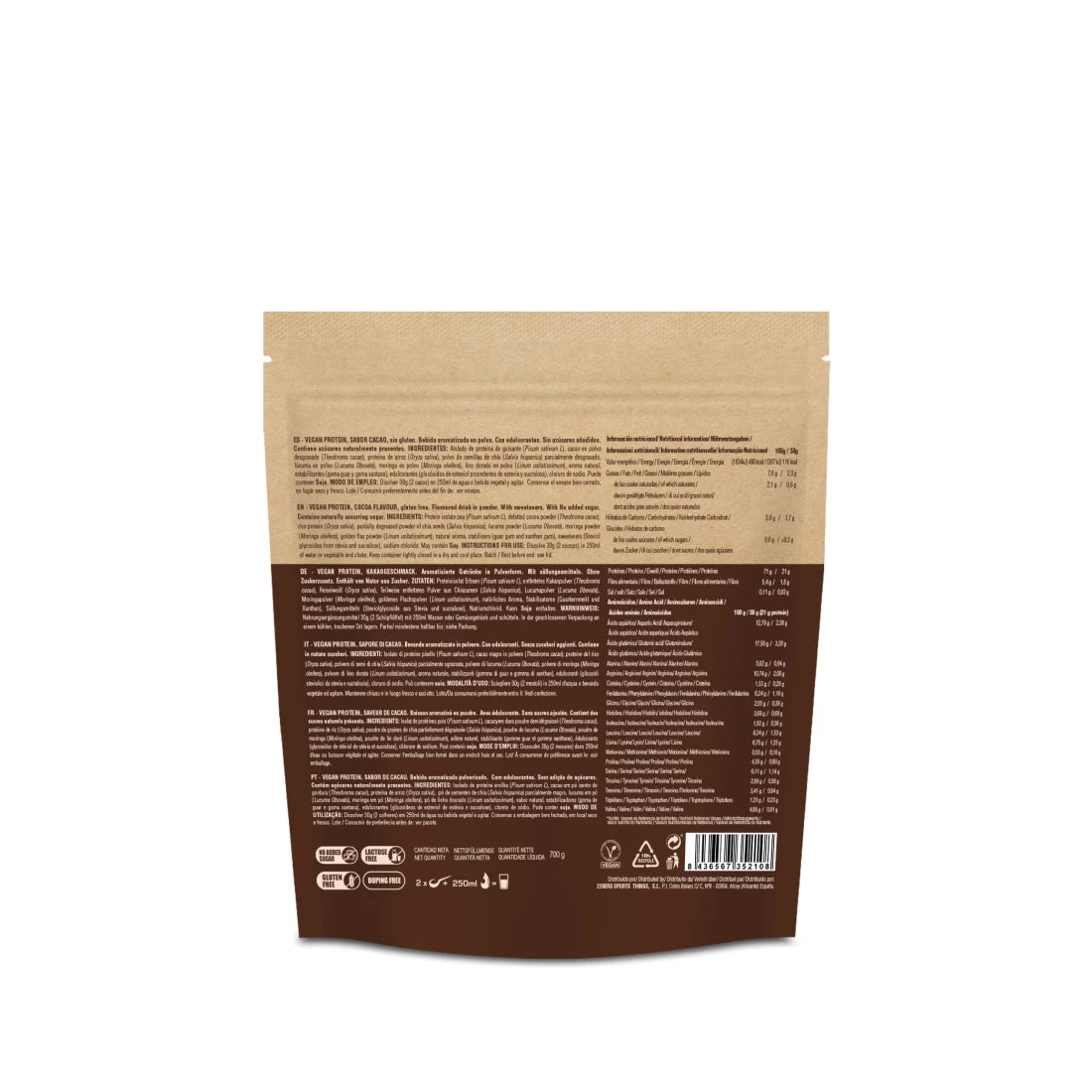 VEGAN PROTEIN 700 - Vegan Protein Shake Powder - 700g cocoa back