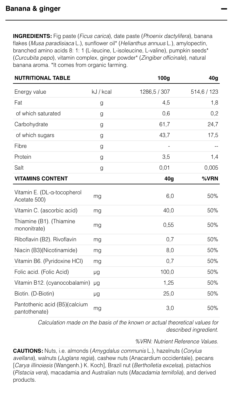 RACE DAY BAR BCAA - Vegan Energy Bar - 40g