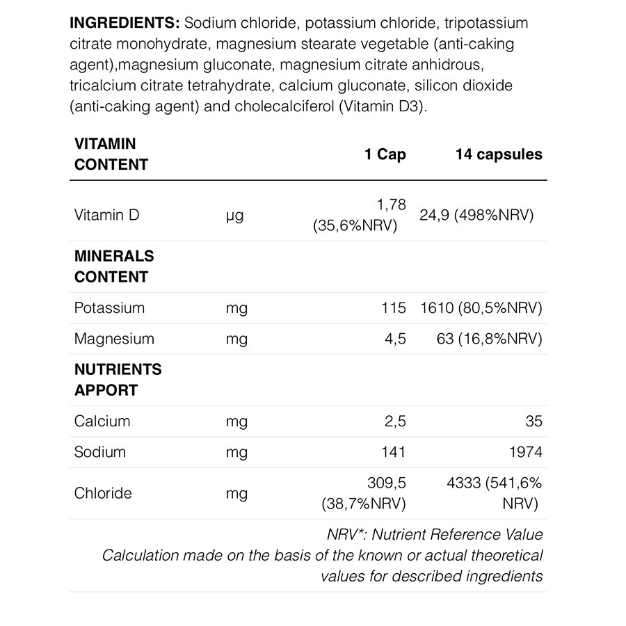 SALTS ELECTROLYTES - Recover your Salt Levels - 100 Capsules