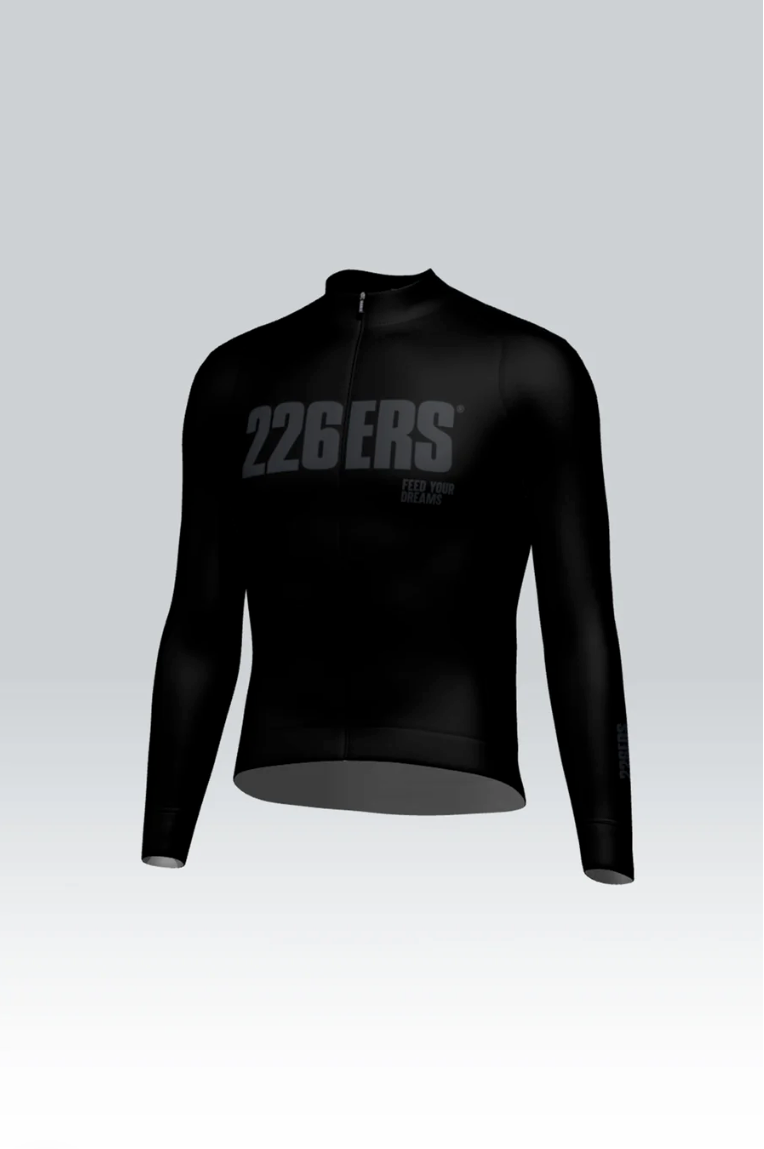 LONG SLEEVE CYCLING ZIP-THROUGH GOBIK JACKET - BLACK