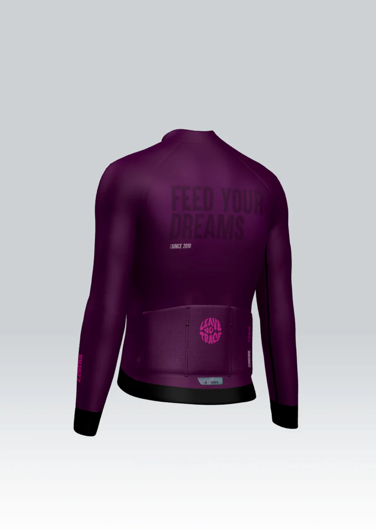 LONG SLEEVE CYCLING ZIP-THROUGH GOBIK JACKET - BURGANDY