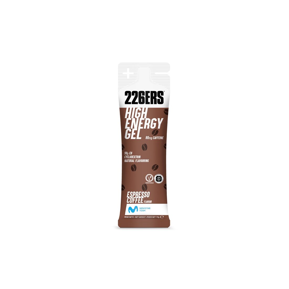 HIGH ENERGY GEL 76g - Energy Gel front Espresso Coffee