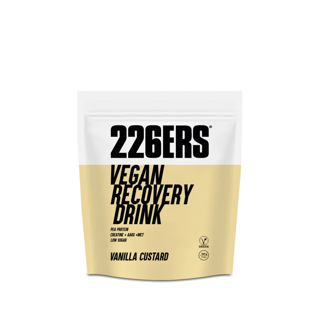 Vegan Recovery Drink Vanilla Custard 500g front 226ers