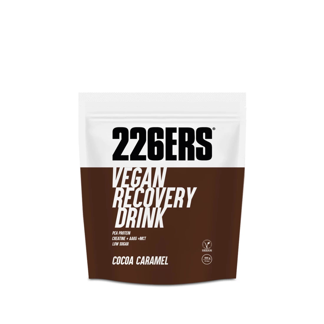 Vegan Recovery Drink Cocoa Caramel 500g front 226ers